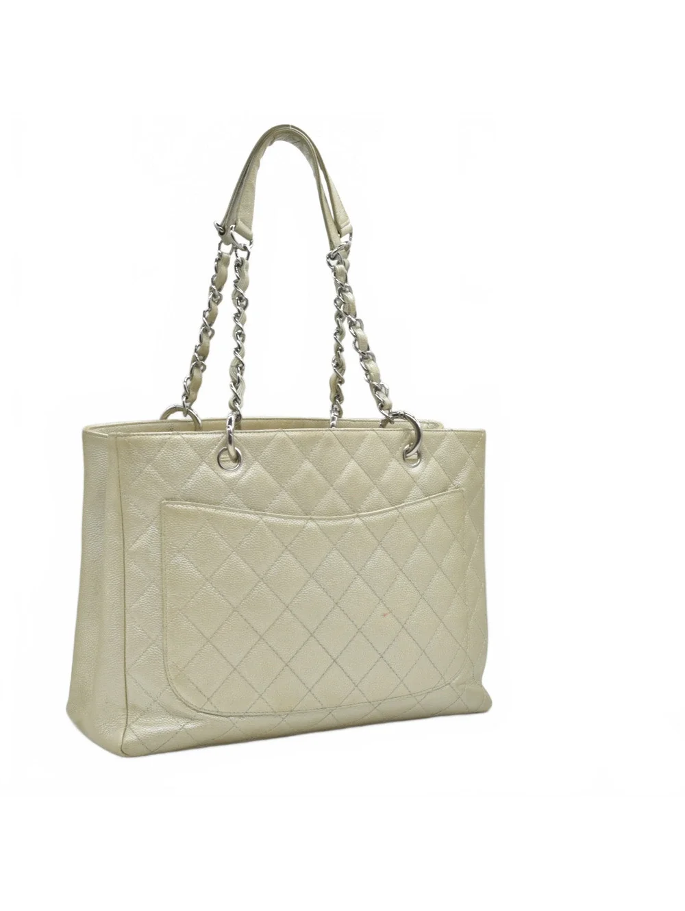 $2900 2006 Chanel Caviar Grand Shopping Tote GST Light Gold